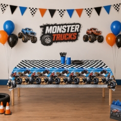 Monster Truck Printed Plastic Table Cover